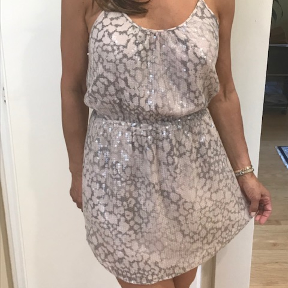 Rebecca Taylor Pink Rose Sequin Mini Dress - Picture 2 of 4